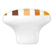 Geelbruin Sinaasappel verticale strepen monogram Keramische Knop (Zijkant)