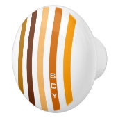 Geelbruin Sinaasappel verticale strepen monogram Keramische Knop (Rechts)