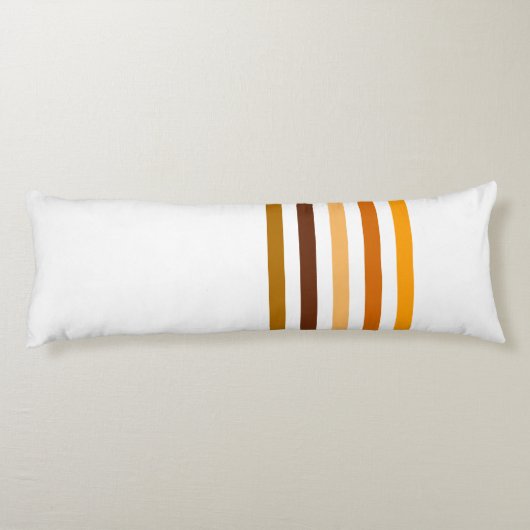 Geelbruin Sinaasappel verticale strepen monogram Lichaamskussen (Achterkant)