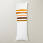 Geelbruin Sinaasappel verticale strepen monogram Lichaamskussen (Voorkant Verticaal)