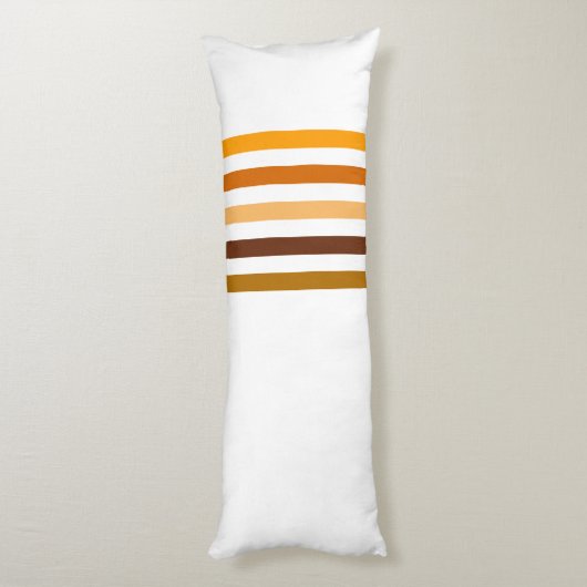 Geelbruin Sinaasappel verticale strepen monogram Lichaamskussen (Achterkant (Verticaal))