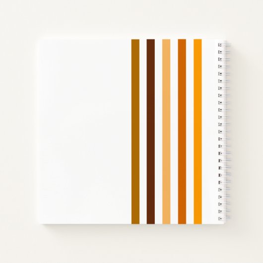 Geelbruin Sinaasappel verticale strepen monogram Notitieboek (Achterkant)