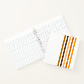 Geelbruin Sinaasappel verticale strepen monogram Notitieboek (Binnen)