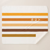 Geelbruin Sinaasappel verticale strepen monogram Sherpa Deken (Voorkant (horizontaal))