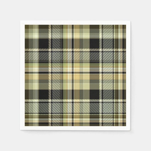 Geelbruin tartan geruit. servet (Voorkant)