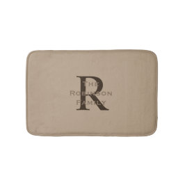 Geelbruine en Bruine Naam Monogrammed Badmat