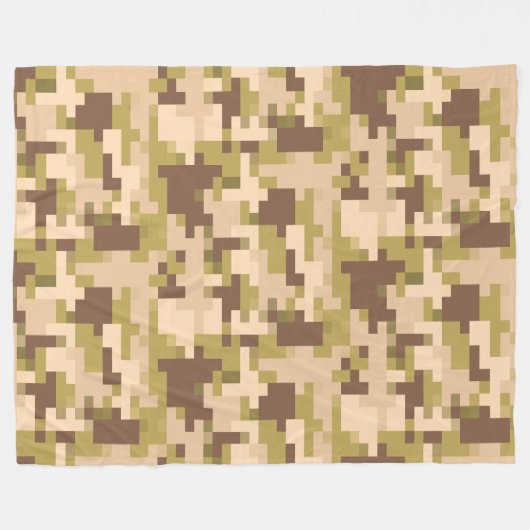 Geelbruine en groene digitale camouflage fleece de (Voorkant (Horizontaal))