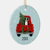 Geelbruine kerstmis keramisch ornament (Rechts)