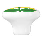 Geelbruine zonnebloem keramische knop (Zijkant)