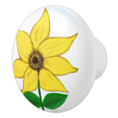 Geelbruine zonnebloem keramische knop (Rechts)