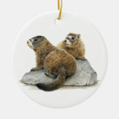 Geelbuik Marmots Keramisch Ornament (Voorkant)