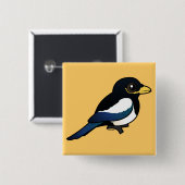 Geelbuikspek Vierkante Button 5,1 Cm (Voorkant /achterkant)