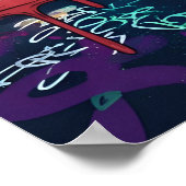 Geëlektrificeerde neonstadskunst poster (Hoek)