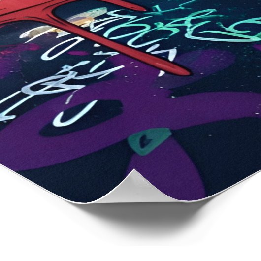 Geëlektrificeerde neonstadskunst poster (Hoek)