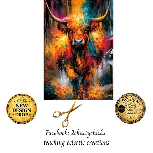 Geëlektrificeerde stier decoupage tissuepapier