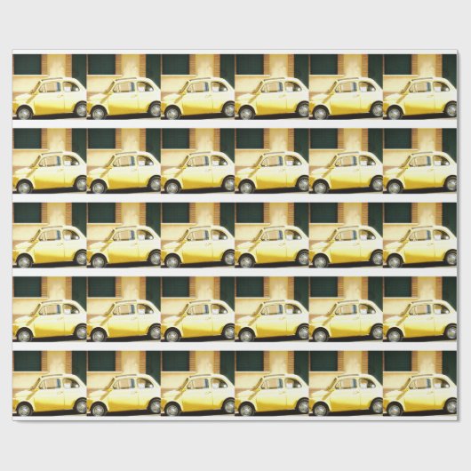  geelFiat 500 in Italië Cadeaupapier (Vlak)