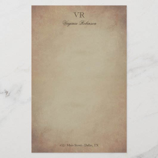  Geelgekleurd Papier Monogram & Aangepaste Naam (Voorkant)