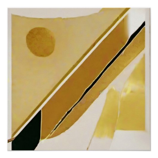 Geelgoud minimalistisch modern Abstract Perfect Poster (Voorkant)