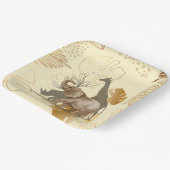 Geelgouden bladeren, olifant, giraf papieren borde papieren bordje (Gebogen)