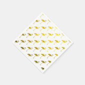 Geelgouden Flamingo Faux Metallic Folie Tropisch Servetten (Hoek)