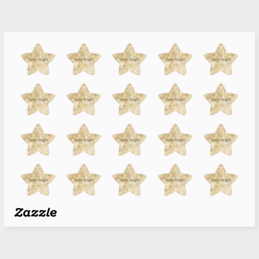 Geelgouden Glitzy Confetti Sparkle Ster Sticker (Vel)