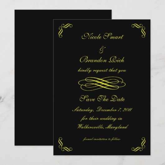 Geelgouden sprookje Save the Date (Voorkant / Achterkant)