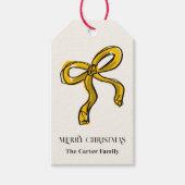 Geelgouden Waterverf Kerstboog schets Cadeaulabel (Voorkant)