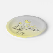 Geelgrijs Olifant Genderneutraal Baby shower Papieren Bordje (Gekanteld)