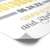 Geelgrijze aangepaste trouwfotocabine bord poster (Hoek)
