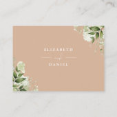 Geelgroen Bloemen Wishing Well Bruiloft Informatiekaartje (Achterkant)