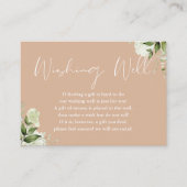 Geelgroen Bloemen Wishing Well Bruiloft Informatiekaartje (Voorkant)