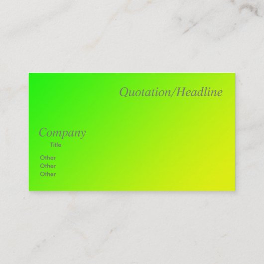 geelgroen gradiënt visitekaartje (Achterkant)