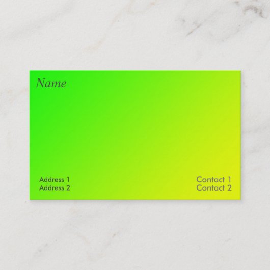 geelgroen gradiënt visitekaartje (Voorkant)
