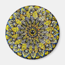 Geelgroen handgetekend mandala-ontwerp