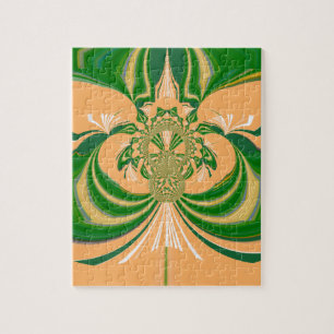 Geelgroen ontwerp. legpuzzel