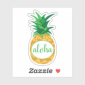 Geelgroene Aloha Ananas Uitgesneden Sticker (Vel)