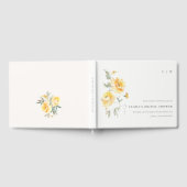 Geelgroene Aquarel Roos Bruidsshower Gastenboek (Volledig)