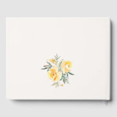 Geelgroene Aquarel Roos Bruidsshower Gastenboek (Achterkant)