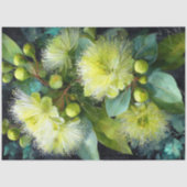 Geelgroene Bloeiende Gumnut Decoupage Tissuepapier (Voorkant)