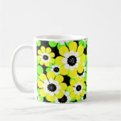 Geelgroene bloemen koffiemok (Links)