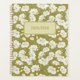 Geelgroene bloemencrème planner