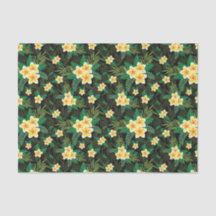 Geelgroene bloemige botanische decoupage ambacht c