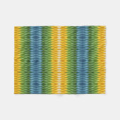Geelgroene geometrische golfpatroon fleece deken (Voorkant (Horizontaal))