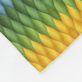 Geelgroene geometrische golfpatroon fleece deken (Hoek)