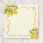 Geelgroene Hoofd Pers Bruidsdouche Citroen Bedankjes Labels (Achterkant)