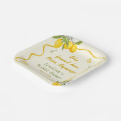 Geelgroene Hoofd Pers Bruidsdouche Citroen Papieren Bordje (Gebogen)