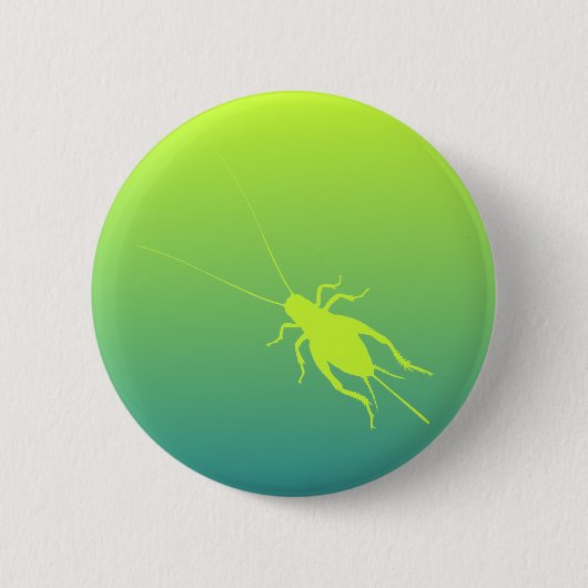 Geelgroene krekel ronde button 5,7 cm (Voorkant)