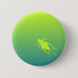 Geelgroene krekel ronde button 5,7 cm