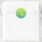 Geelgroene krekel ronde sticker (Tas)