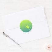 Geelgroene krekel ronde sticker (Envelop)